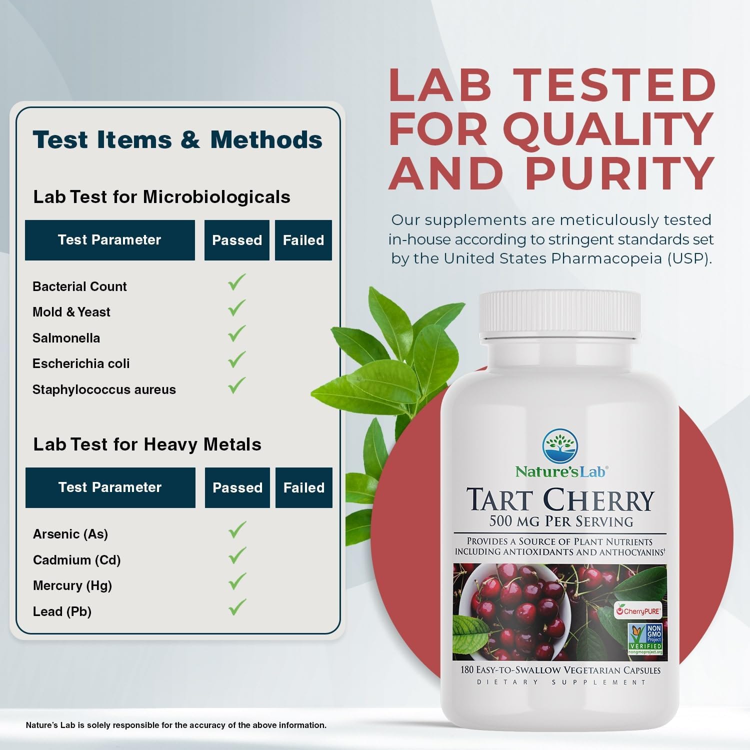 Tart Cherry 500mg Capsules - Rich in Antioxidants & Flavonoids, Supports Metabolism & Overall Health - Non-GMO, Vegan, Gluten Free - 180 Count