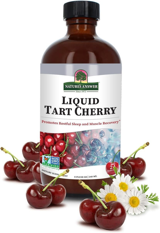 Tart Cherry Liquid Supplement for Recovery and Sleep | 8 oz | Rich in Anthocyanins | Non-GMO, Gluten-Free, Vegan