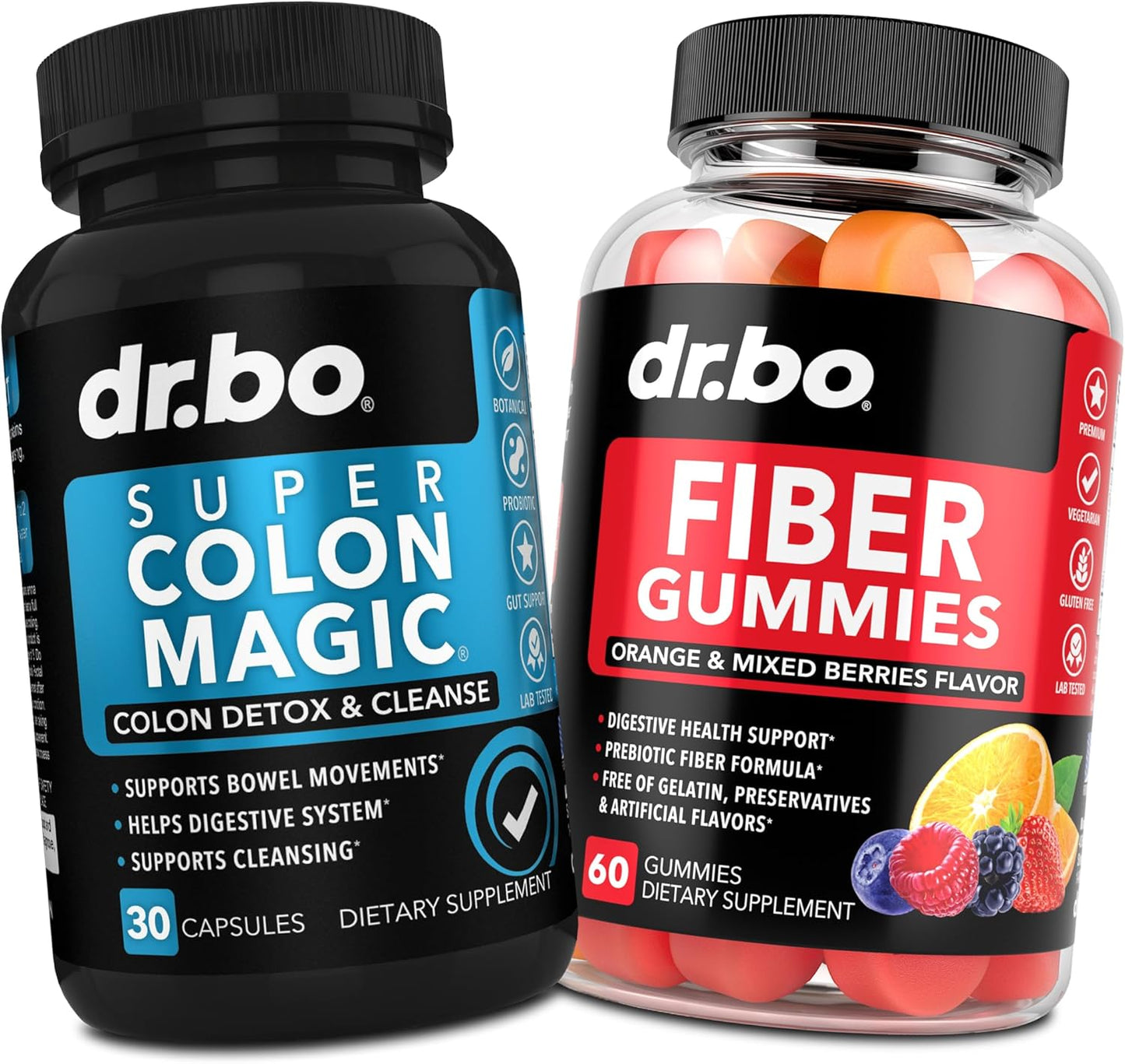 Tasty Fiber Gummies & Colon Cleanse Supplements - Prebiotic Fiber for Healthy Gut - Supports Bowel Movement & Stomach Cleansing