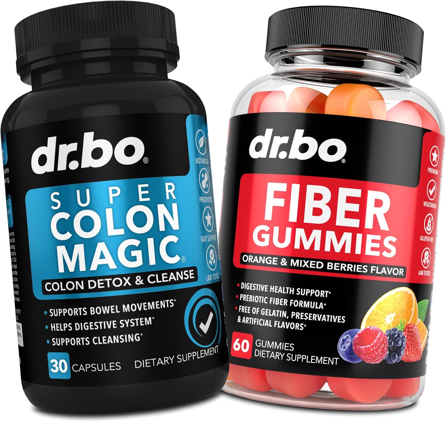 Tasty Fiber Gummies & Colon Cleanse Supplements - Prebiotic Fiber for Healthy Gut - Supports Bowel Movement & Stomach Cleansing