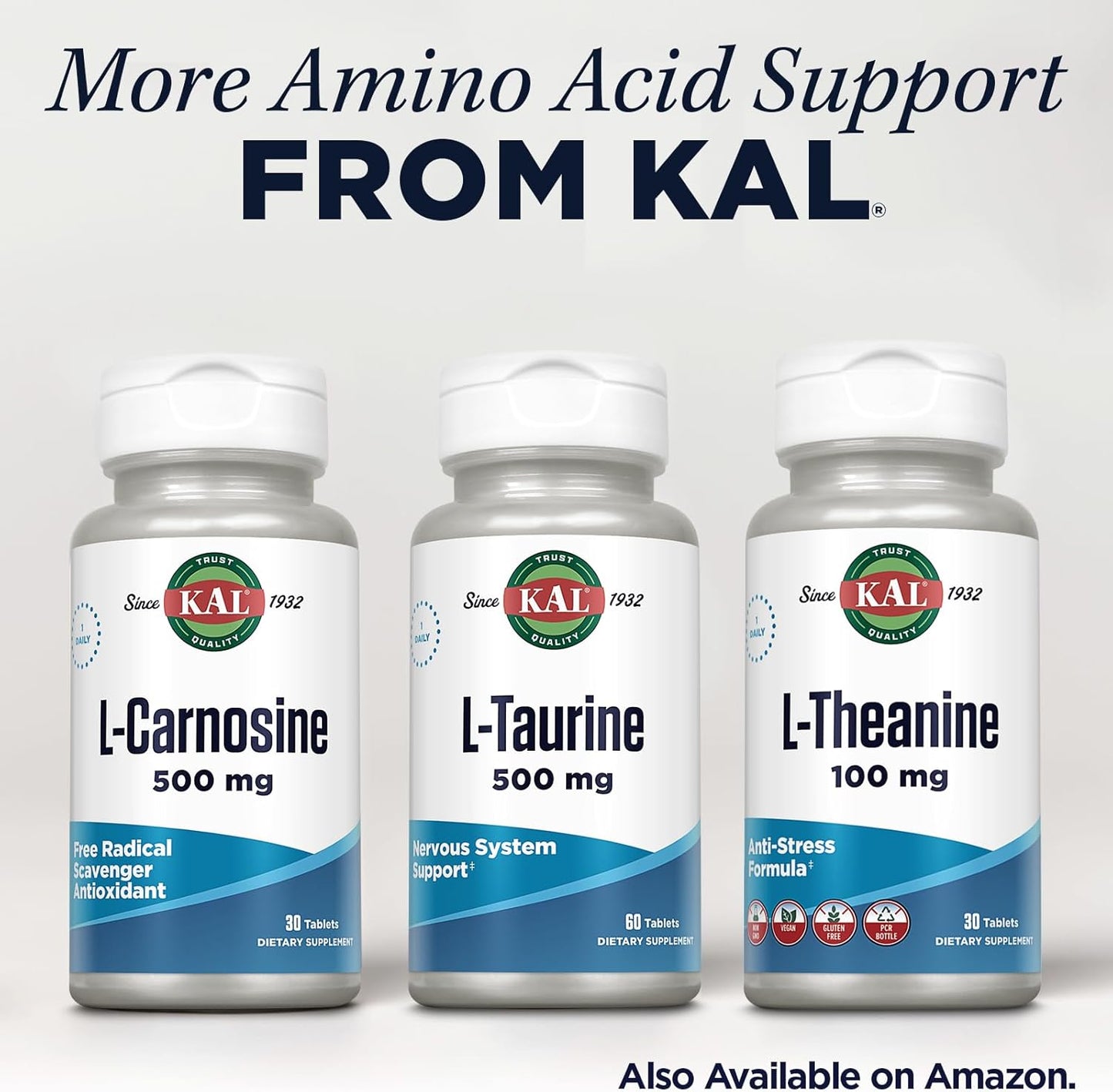 Taurine 500mg Amino Acid Supplement for Nervous System & Heart Health, Detox Support, Pre Workout - 60 Tablets