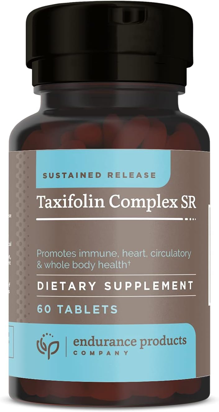 Taxifolin Endurance Supplement with Vitamin C, Zinc, and DihydroQuercetin for Immune and Heart Health - 60 Count, Sustained Release Formula