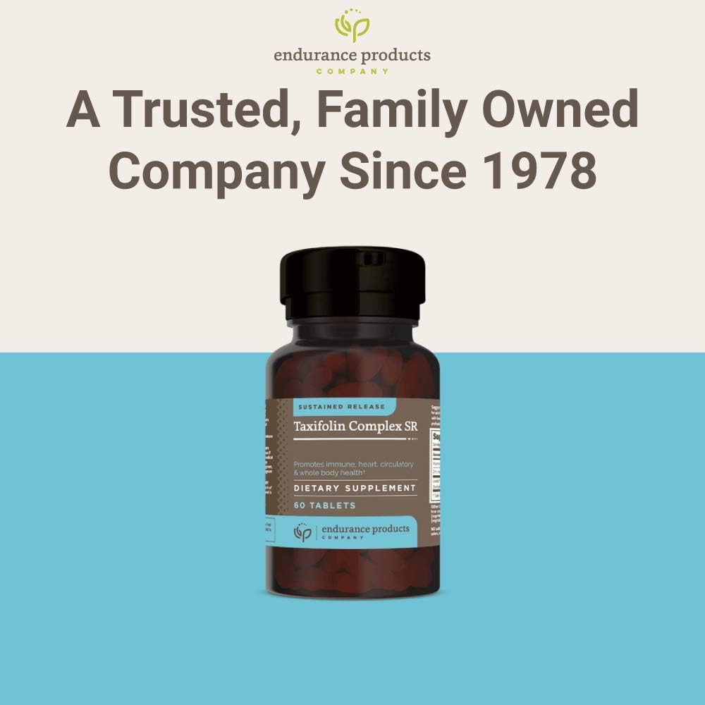 Taxifolin Endurance Supplement with Vitamin C, Zinc, and DihydroQuercetin for Immune and Heart Health - 60 Count, Sustained Release Formula