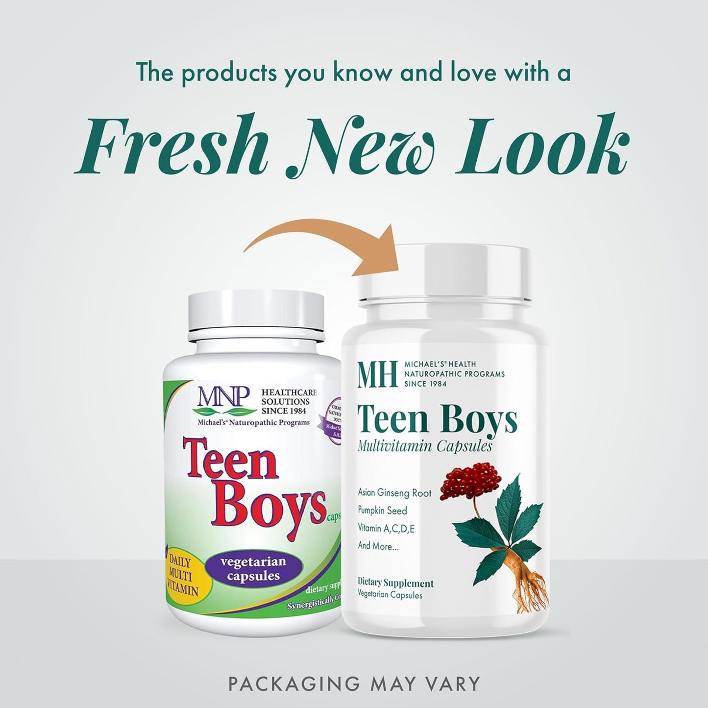 Teen Boys Daily Multivitamin Supplement - 120 Vegetarian Capsules - Kosher - 60 Servings by MICHAEL'S Health