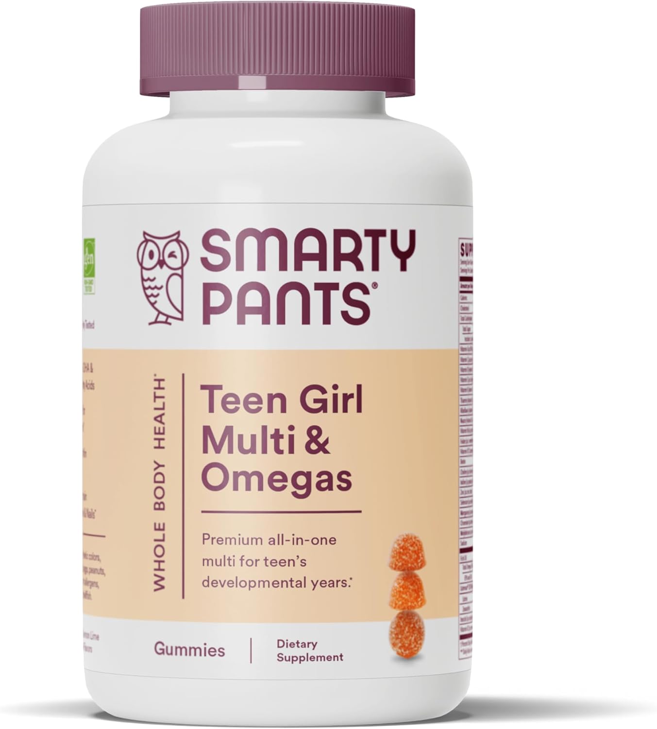 Teen Girl Multivitamin Gummies with Omega 3 Fish Oil, Vitamin D3, Vitamin C, and B12 - Kids Fiber Supplement Included