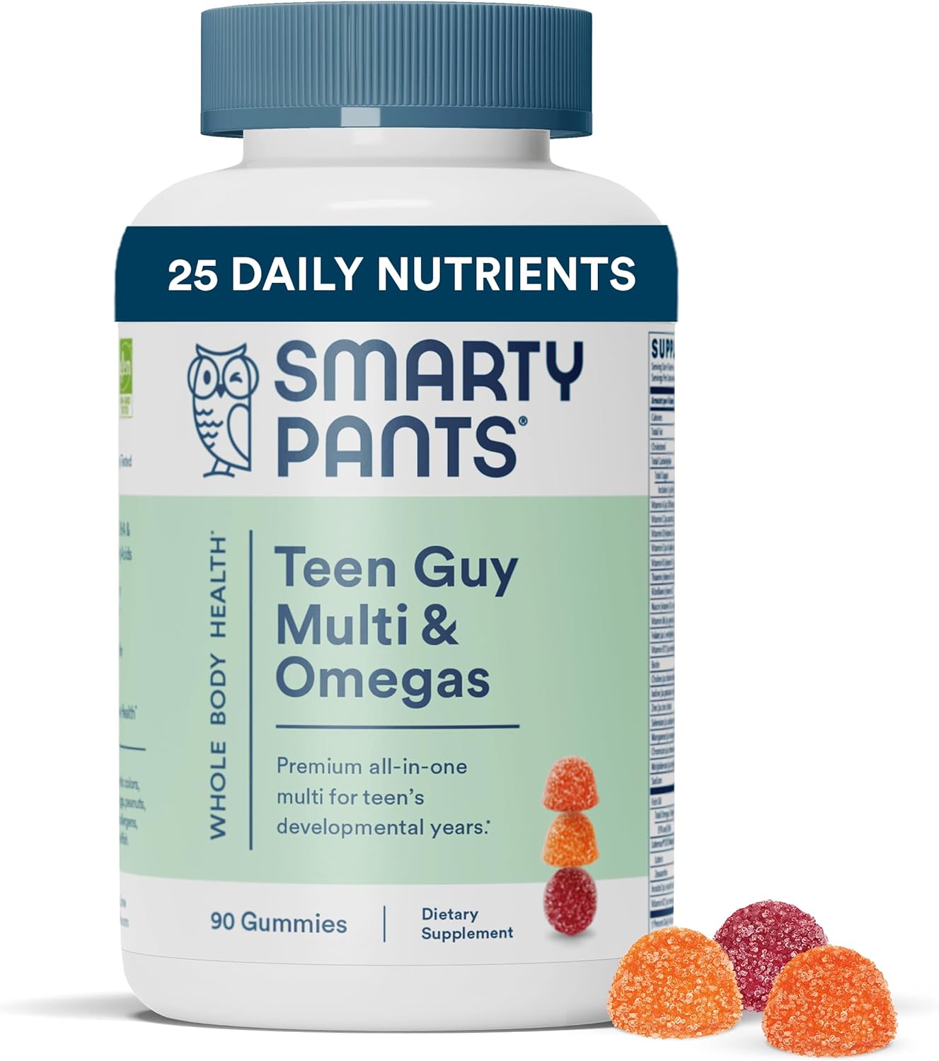Teen Guy Multivitamin Gummies with Omega 3 Fish Oil, Vitamin D3, C, B12, B6, A, K & Zinc - 90 Count
