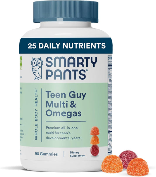 Teen Guy Multivitamin Gummies with Omega 3 Fish Oil, Vitamin D3, C, B12, B6, A, K & Zinc - 90 Count