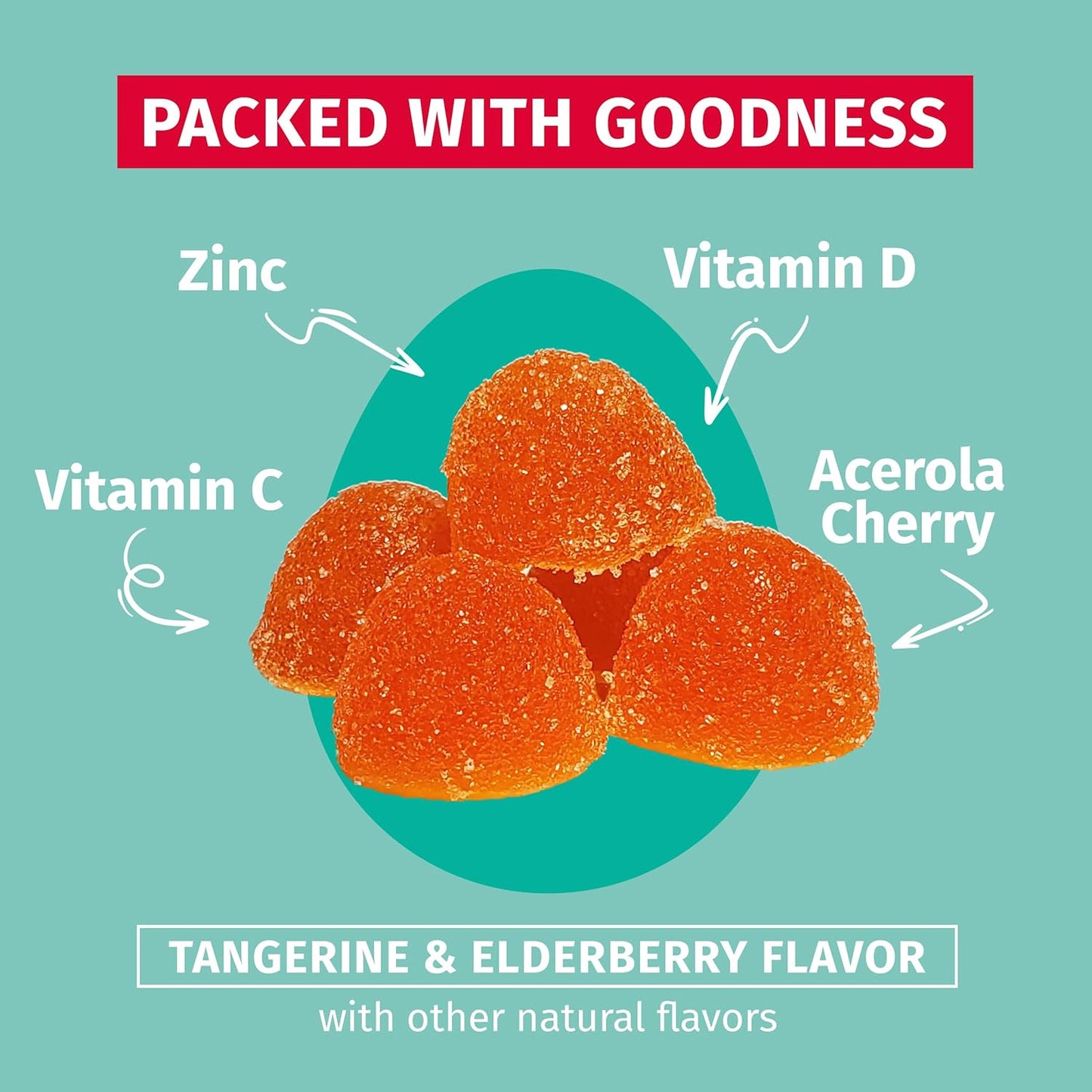 TEJA Immunity Gummy Vitamins for Teens and Adults - Daily Support with Vitamins C, D, Zinc - 30 Gummies