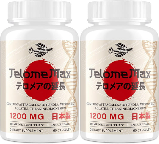Telomere Lengthening Capsules with Astragalus Extract, Vitamin D3 - 120 Capsules for Cellular Health