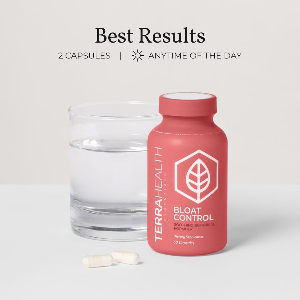 Terra Health Essentials Bloat Control | Fast Relief with Digestive Enzymes & Probiotics for Anti-Bloat Support
