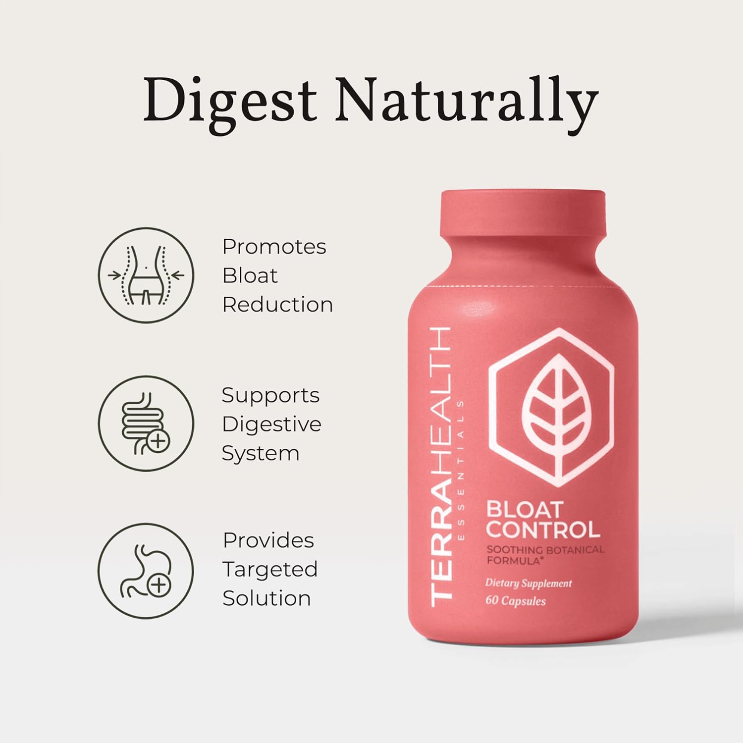 Terra Health Essentials Bloat Control | Fast Relief with Digestive Enzymes & Probiotics for Anti-Bloat Support