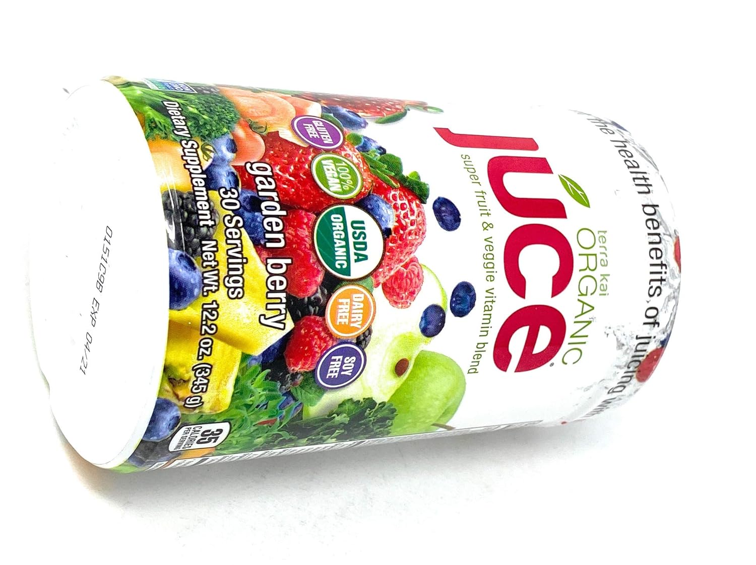 Terra Kai Organics Juce Super Fruit and Veggie Blend Drink, 12.2oz Garden Berry - Organic Juice Blend