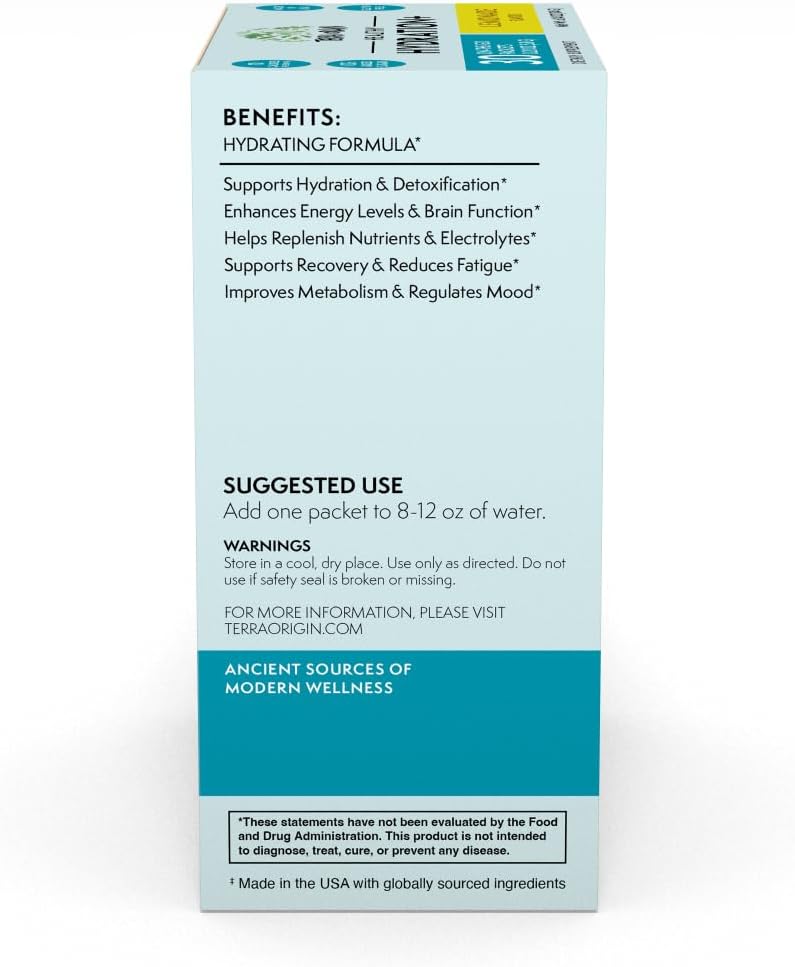 TERRA ORIGIN Electrolyte Powder with B-Vitamins for Hydration, Energy, and Recovery - Lemonade Flavor, 30 Servings - BoostGo Australia