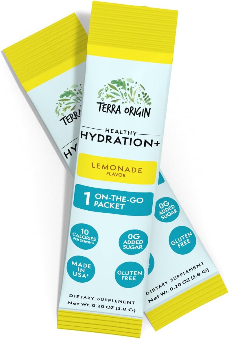 TERRA ORIGIN Electrolyte Powder with B-Vitamins for Hydration, Energy, and Recovery - Lemonade Flavor, 30 Servings - BoostGo Australia
