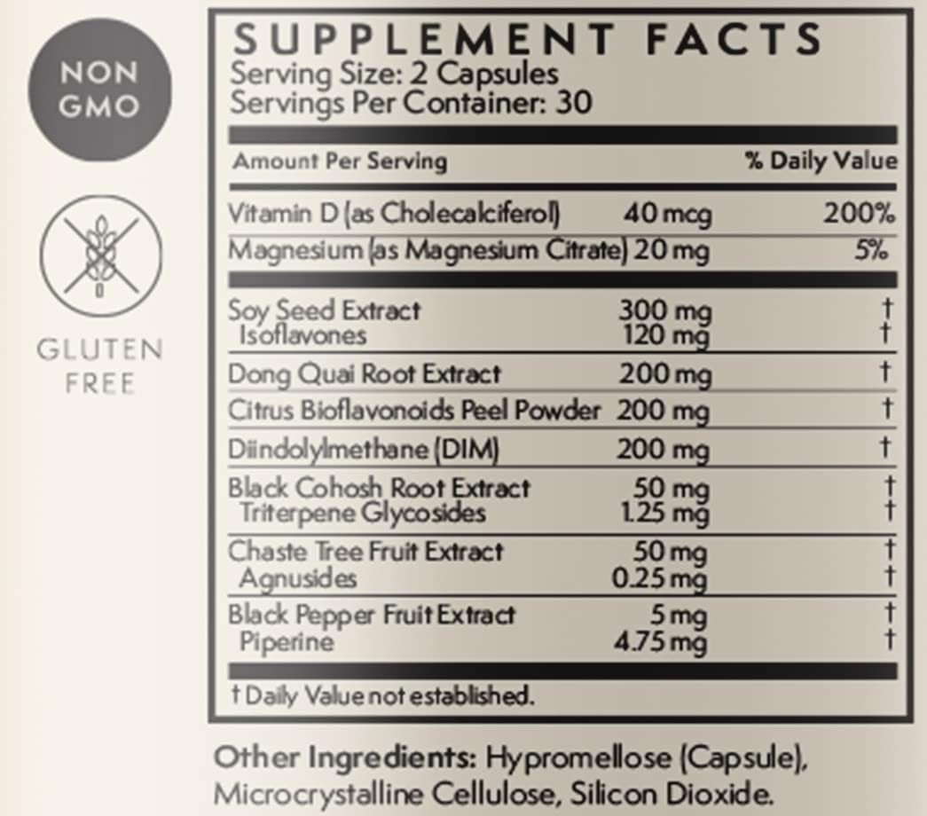TERRA ORIGIN Menopause Support Supplement with BioPerine - 60 Veggie Caps - DIM, Black Cohosh, Dong Quai, Soy Iso, Chaste Tree Berry - Promotes Healthy Estrogen Levels, Hot Flashes, Night Sweats