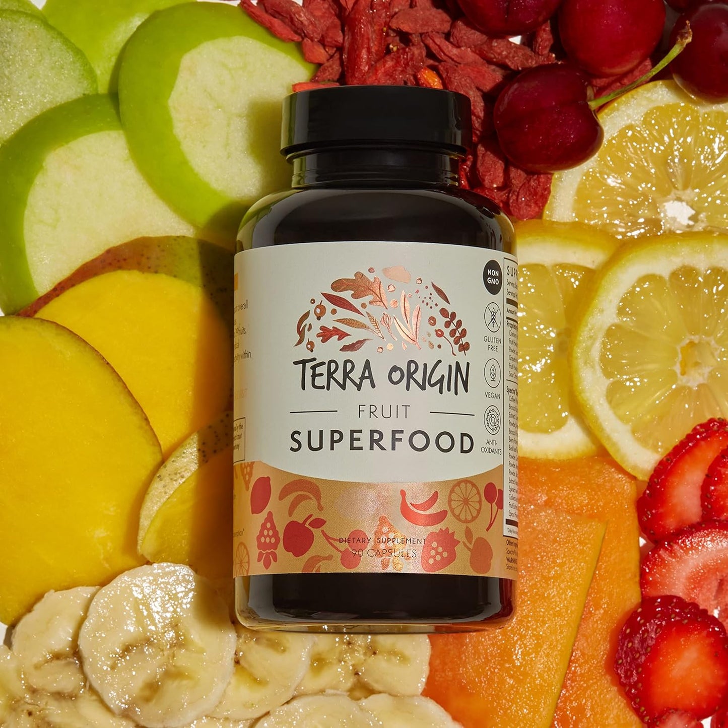 TERRA ORIGIN Veggie and Fruit Superfood 2-Pack | 180 Capsules with Spectra® Antioxidant Blend. 100% Plant Based, Whole Nutrient Rich Formula.