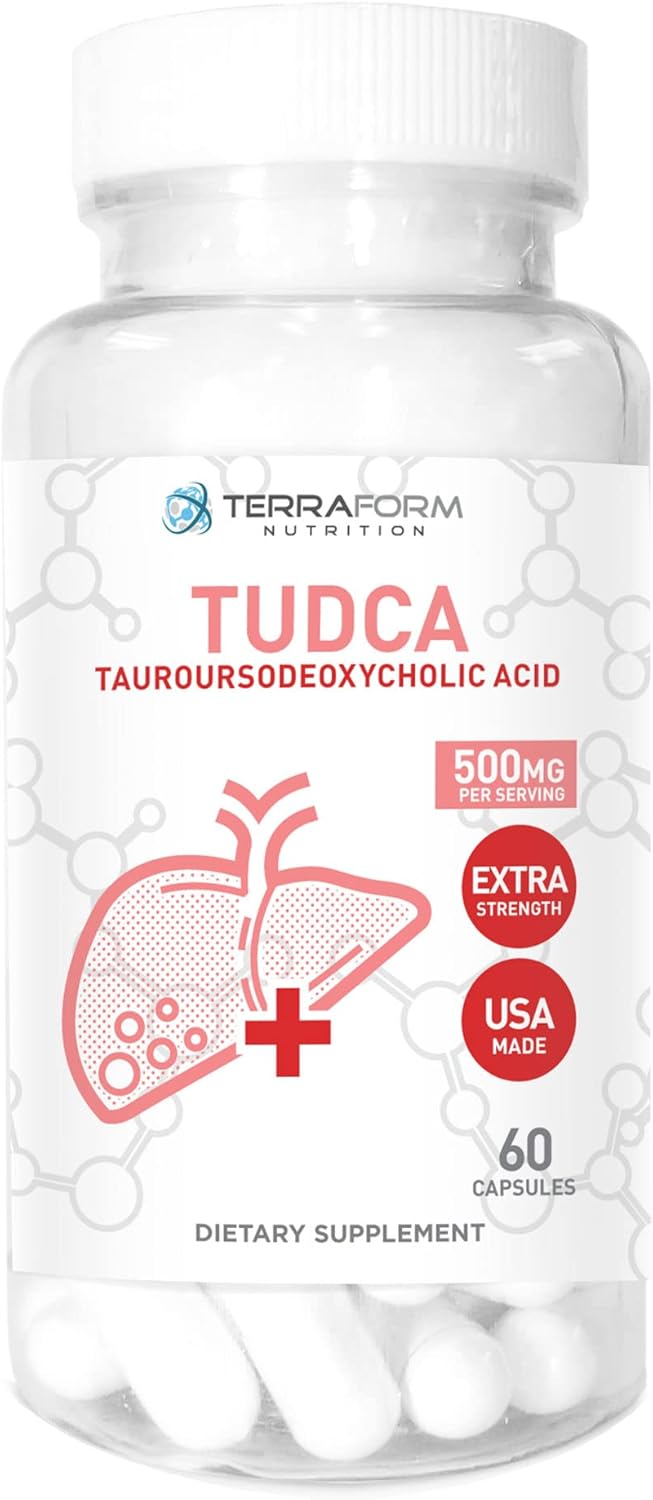 Terraform Pure TUDCA (Tauroursodeoxycholic Acid) - Liver Support Supplement (3 Pack) - 500mg Per Serving - 60 Capsules
