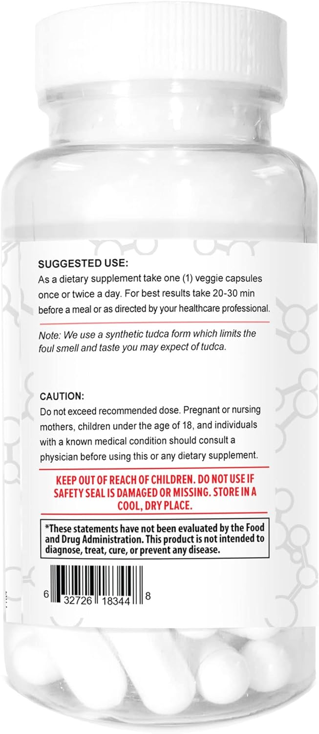 Terraform Pure TUDCA (Tauroursodeoxycholic Acid) - Liver Support Supplement (3 Pack) - 500mg Per Serving - 60 Capsules