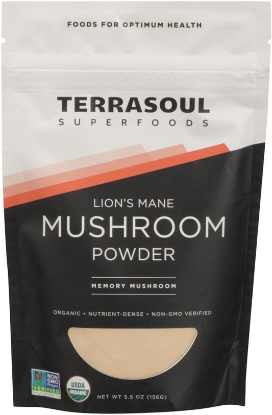 Terrasoul Superfoods Organic Lion's Mane Mushroom Powder Extract - 22 Ounces