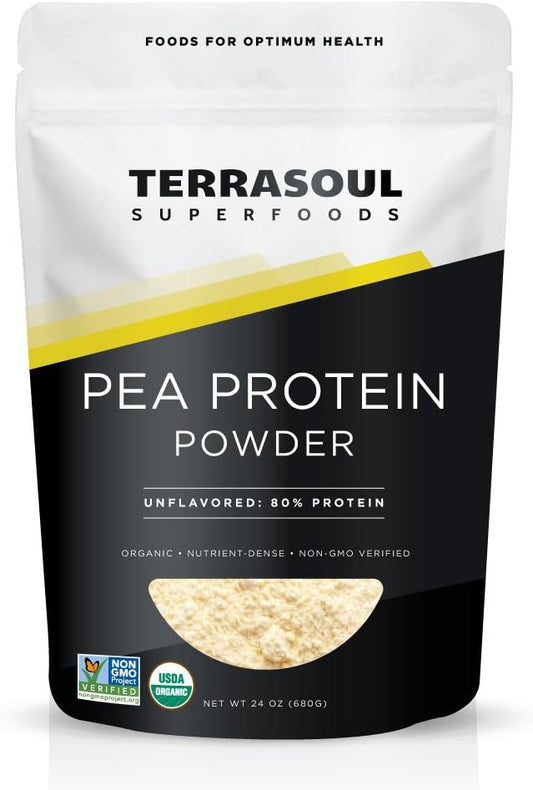 Terrasoul Superfoods Organic Pea Protein Powder - Unflavored, Smooth Texture - 1.5 lbs