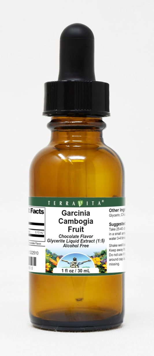 Terravita Garcinia Cambogia Liquid Extract - Chocolate Flavored - 3 Pack of 1 oz Bottles