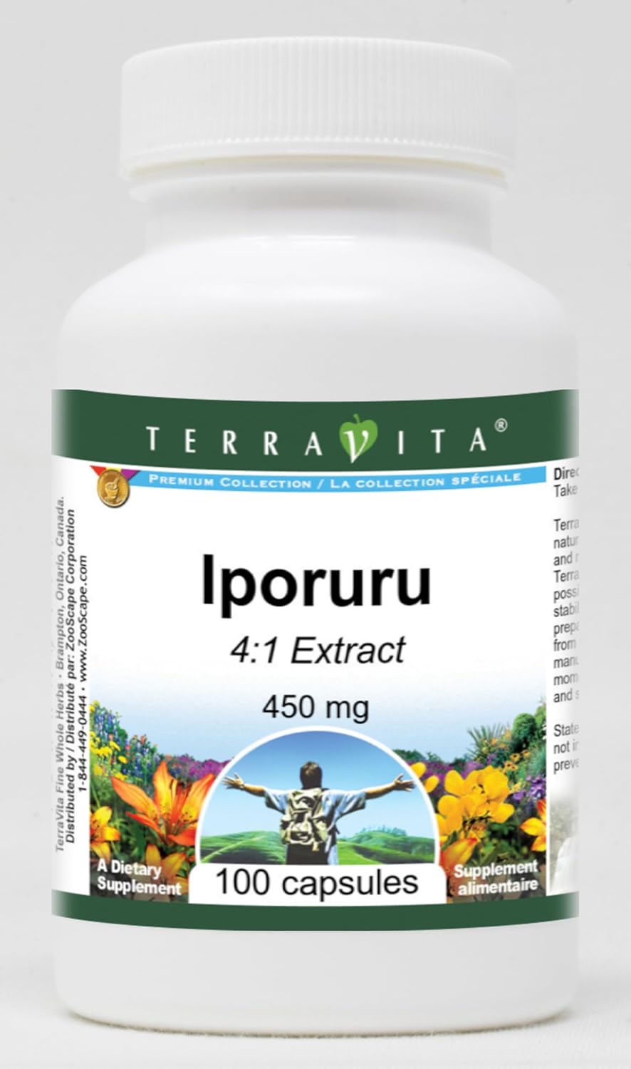Terravita Iporuru Extract Capsules - 4:1 Concentration, 450mg - 100 Count
