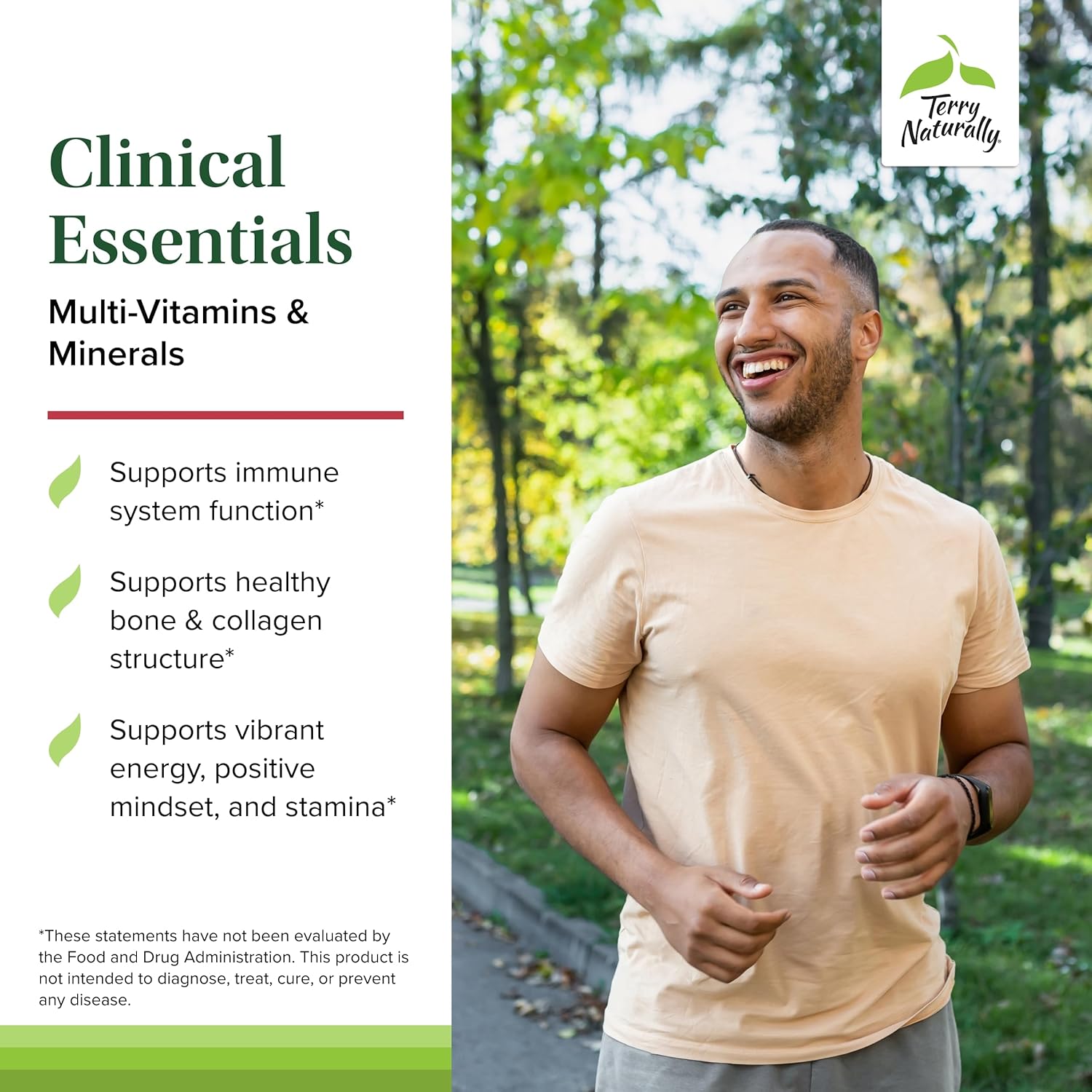Terry Naturally Clinical Essentials - 60 Tablets - Premium Multivitamin & Mineral Supplement - Gentle On Stomach, No Aftertaste - Non-GMO, Gluten-Free - 30 Servings