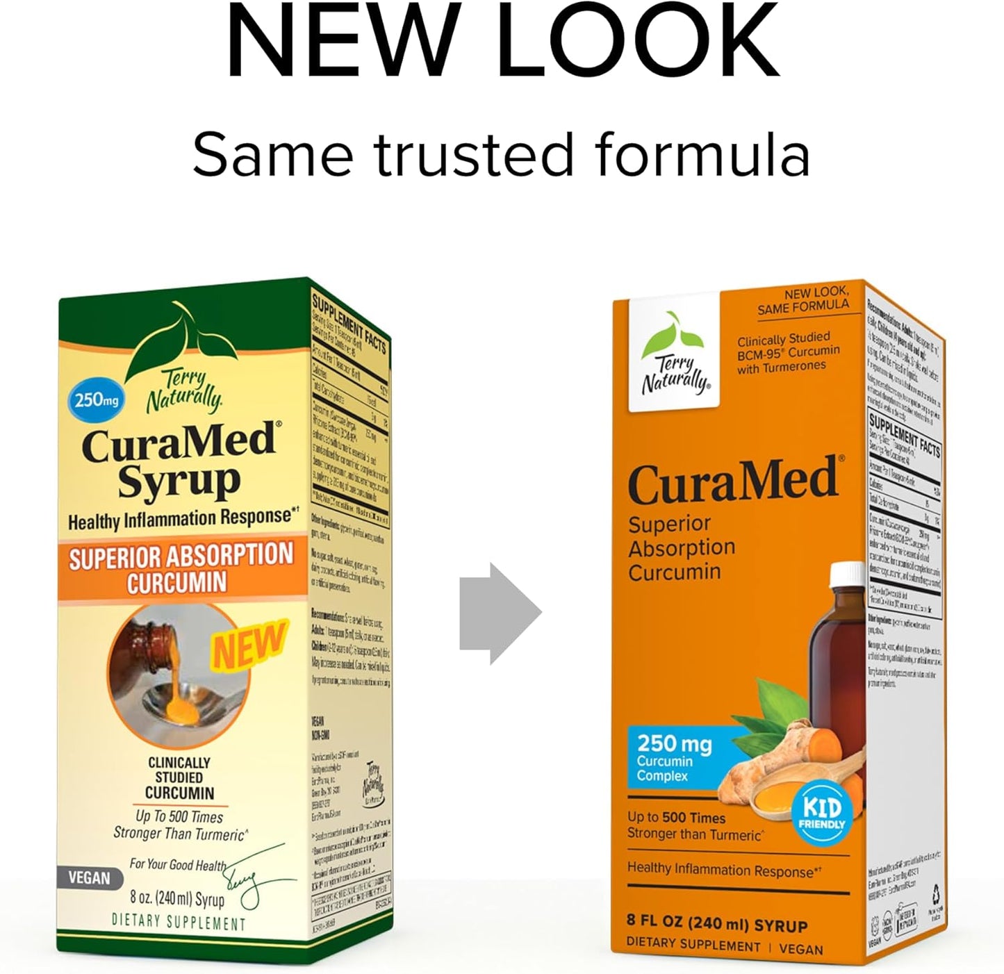 Terry Naturally CuraMed Syrup - 8 fl oz - 250 mg Curcumin Complex - Non-GMO, Vegan, Gluten Free - 48 Servings - Superior Absorption