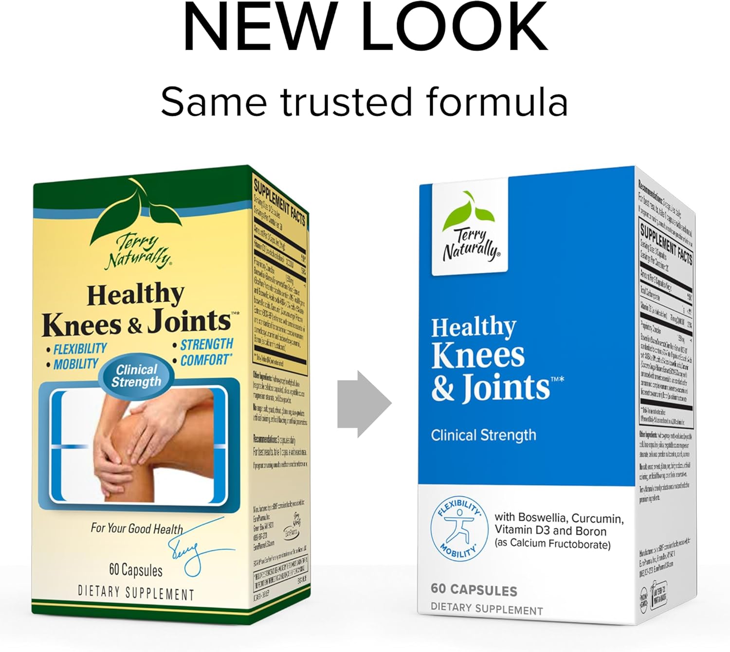 Terry Naturally Healthy Knees & Joints Capsules - 2 Pack, 1,560 mg Curcumin & Boswellia Complex - Supports Flexibility, Mobility, Strength - Gluten Free - 40 Servings