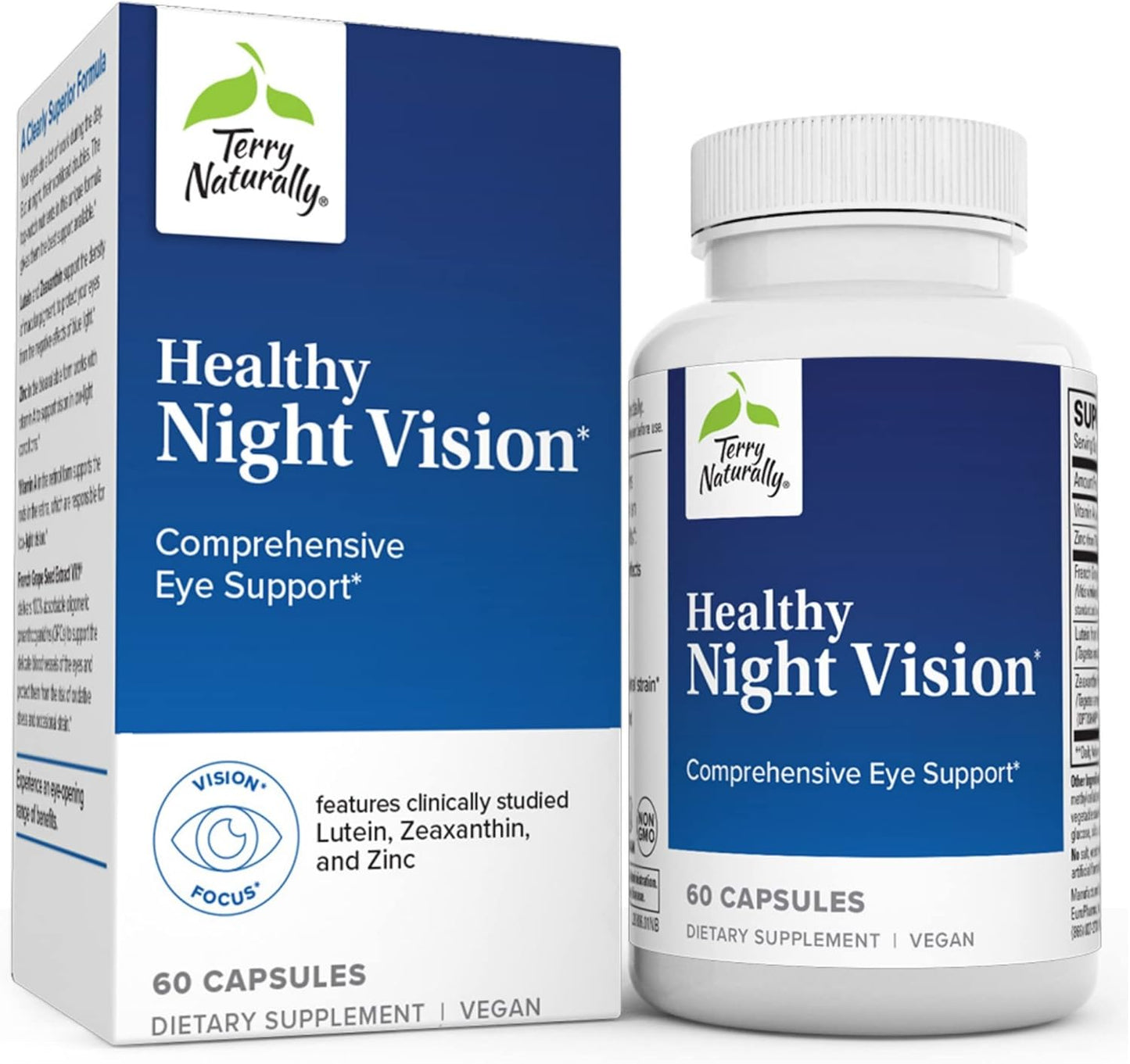 Terry Naturally Healthy Night Vision Capsules - Antioxidant Supplement for Eye Health, Macula Support with Zinc & Vitamin A