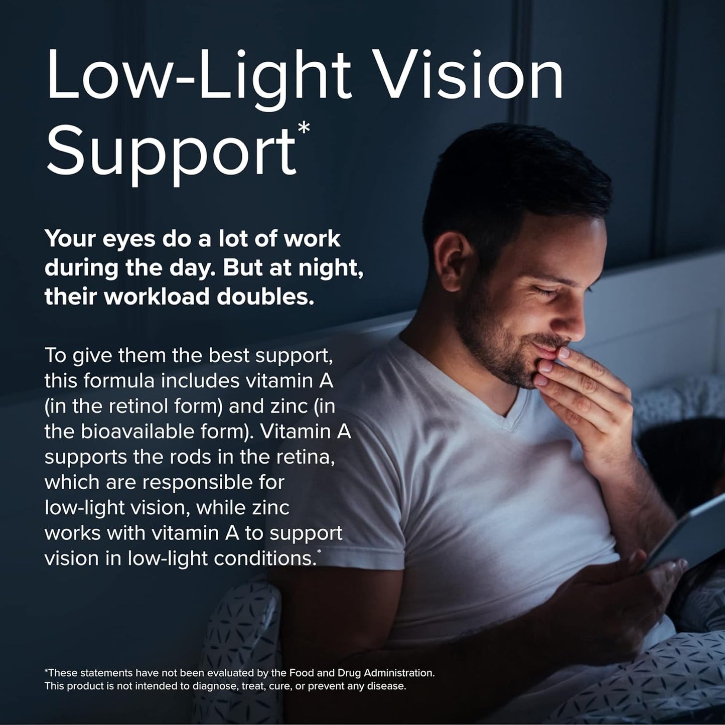 Terry Naturally Healthy Night Vision Capsules - Antioxidant Supplement for Eye Health, Macula Support with Zinc & Vitamin A