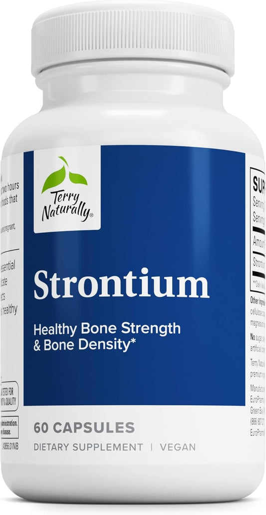 Terry Naturally Strontium Capsules - Promotes Bone Strength & Density - Non-GMO, Gluten Free, Kosher - 30 Servings