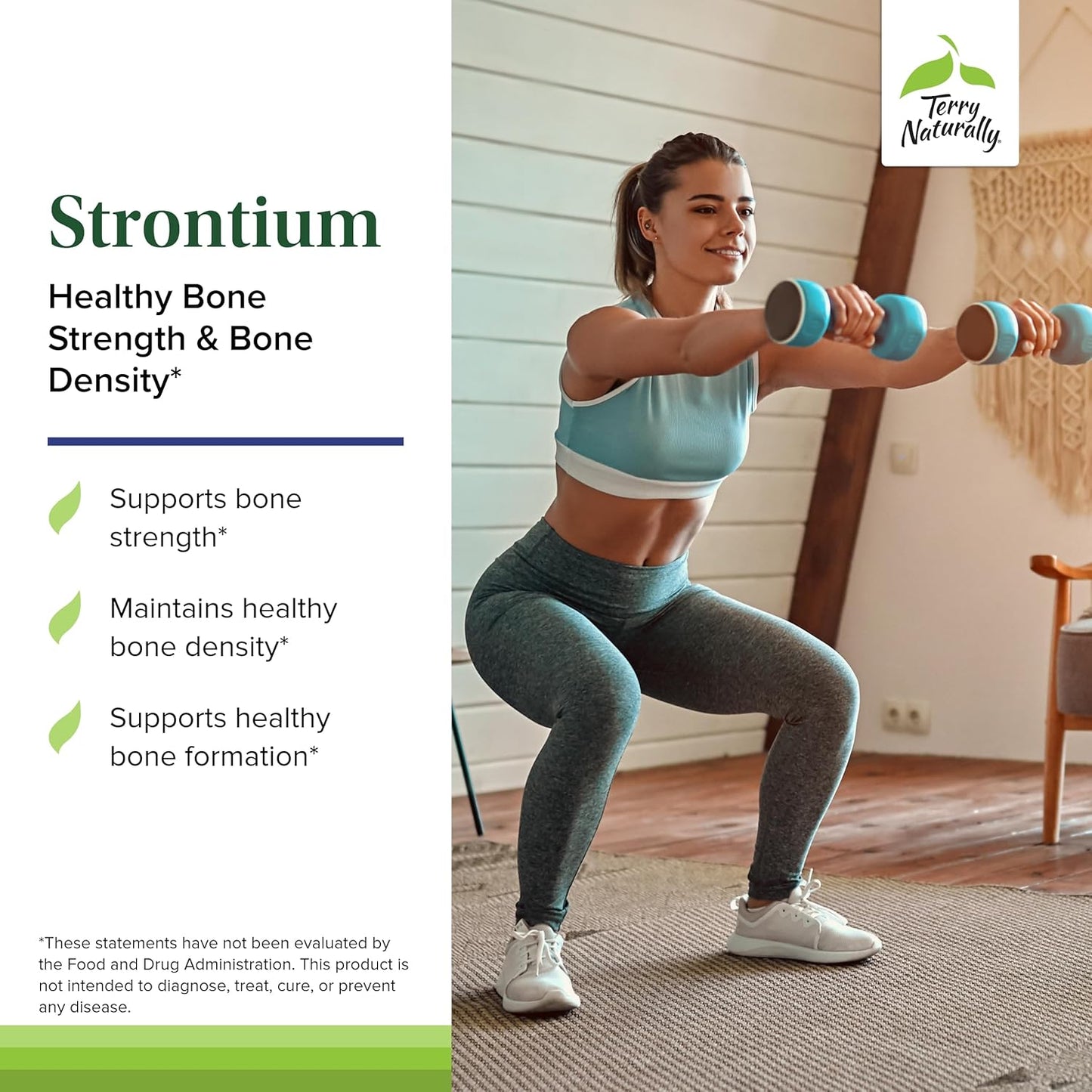 Terry Naturally Strontium Capsules - Promotes Bone Strength & Density - Non-GMO, Gluten Free, Kosher - 30 Servings