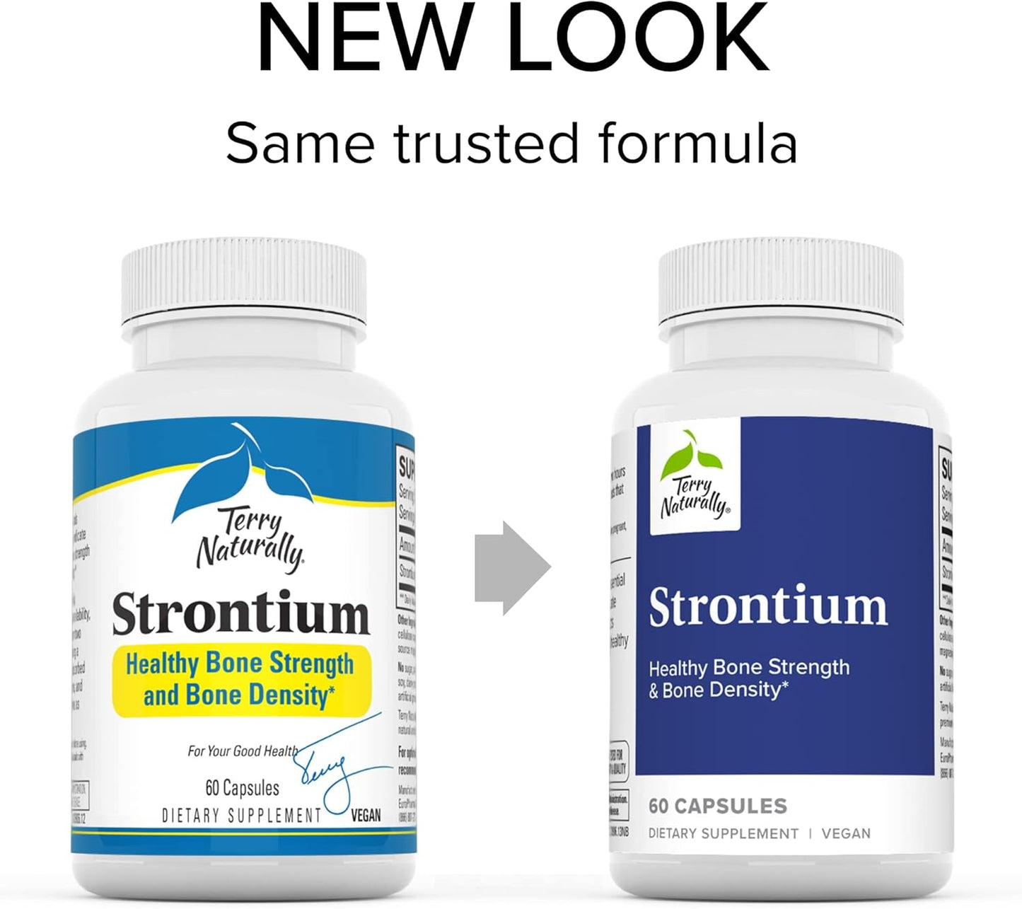 Terry Naturally Strontium Citrate Supplement - Vegan Capsules for Bone Health - 120 Capsules Total - Superior Absorption Formula