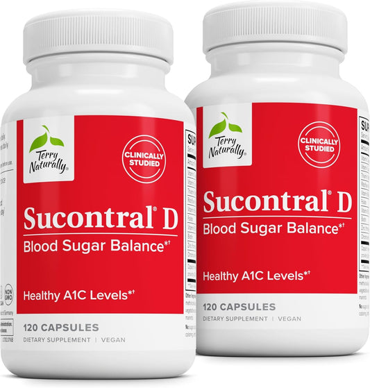 Terry Naturally Sucontral D - 240 Capsules, 100 mg Hintonia Latiflora, Non-GMO & Gluten Free - 240 Servings