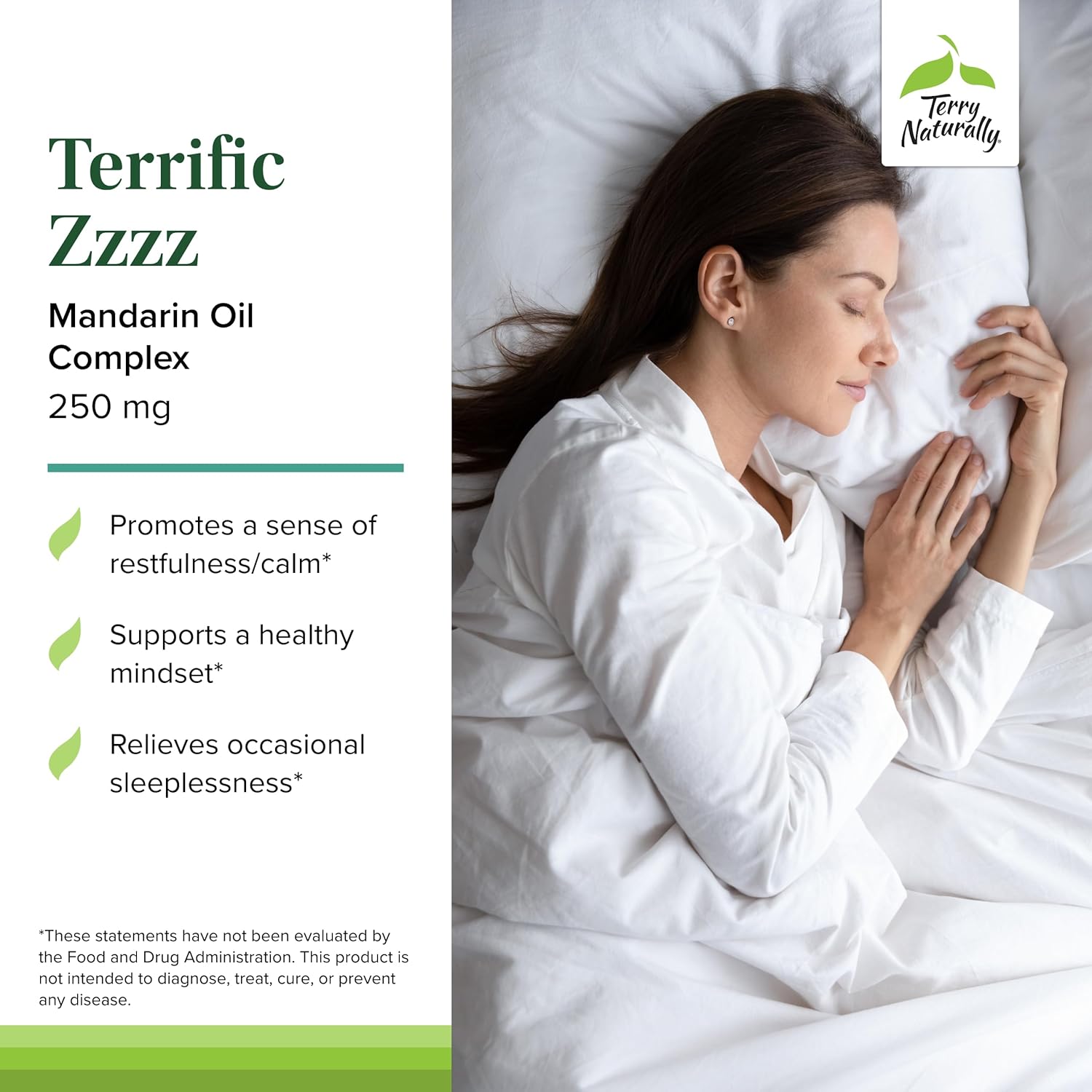 Terry Naturally Terrific Zzzz - Adult Sleep Supplement with Mandarin, Lemon Balm & Lavender - Non-GMO Relaxation Aid - 60 Softgels