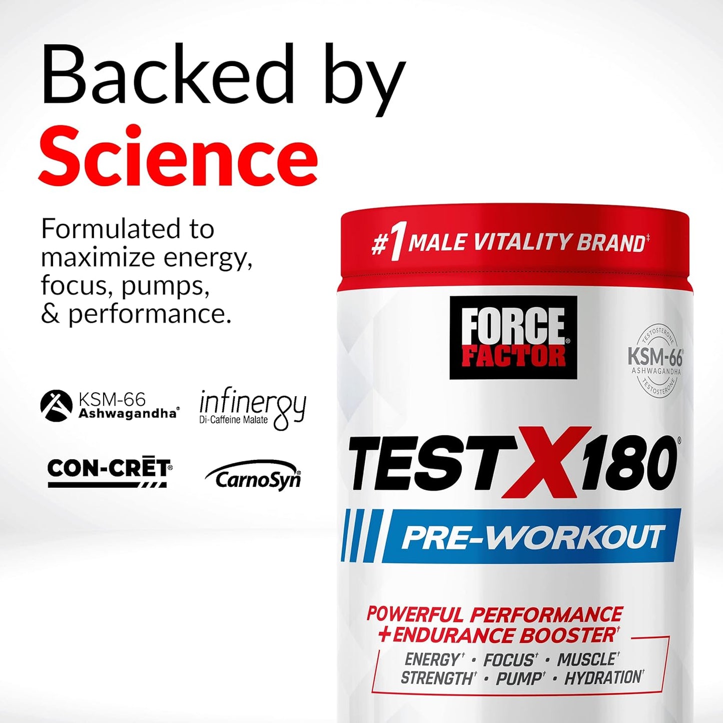Test X180 Pre-Workout Powder: Boost Focus, Endurance, & Muscle Strength - Energy Supplement with Ashwagandha & L-Citrulline - Blue Raspberry Flavor, 30 Servings