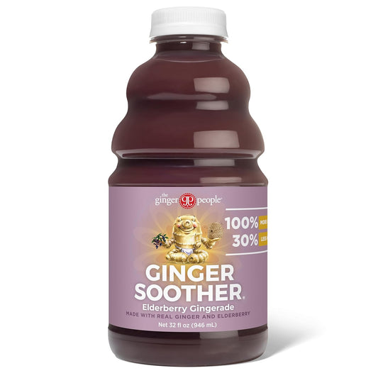 The Ginger People Elderberry Gingerade - Premium Quality Elderberry Juice, 32 Fl Oz Bottle, Ginger Soother, Elderberry Ginger Flavor