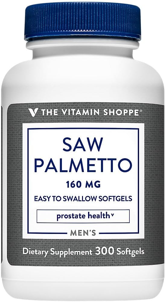 The Vitamin Shoppe Saw Palmetto Extract Softgels for Prostate Health - 300 Count, 160mg, Easy to Swallow