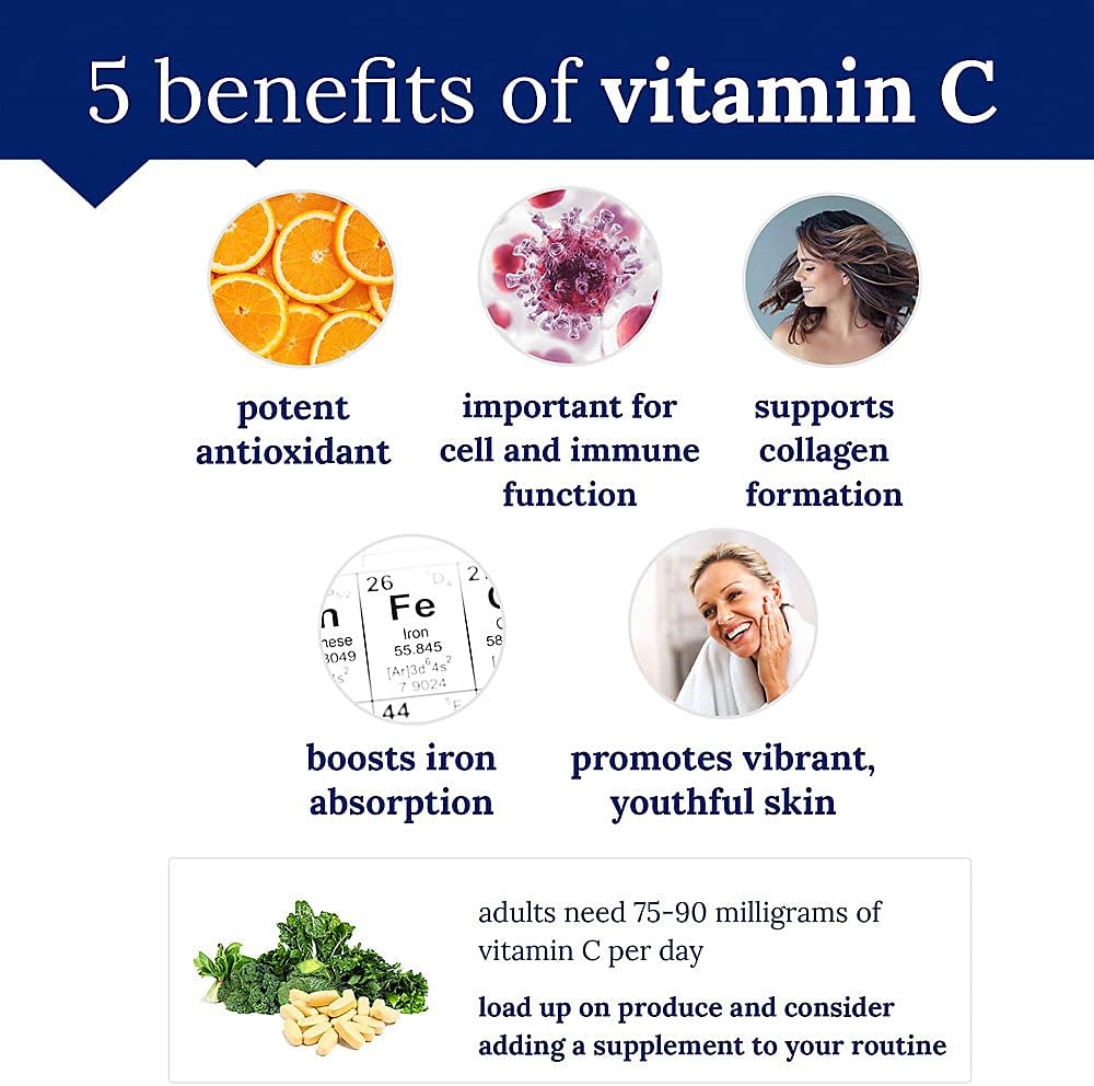 The Vitamin Shoppe Vitamin C 1,000MG Capsules for Immune and Cardiovascular Health
