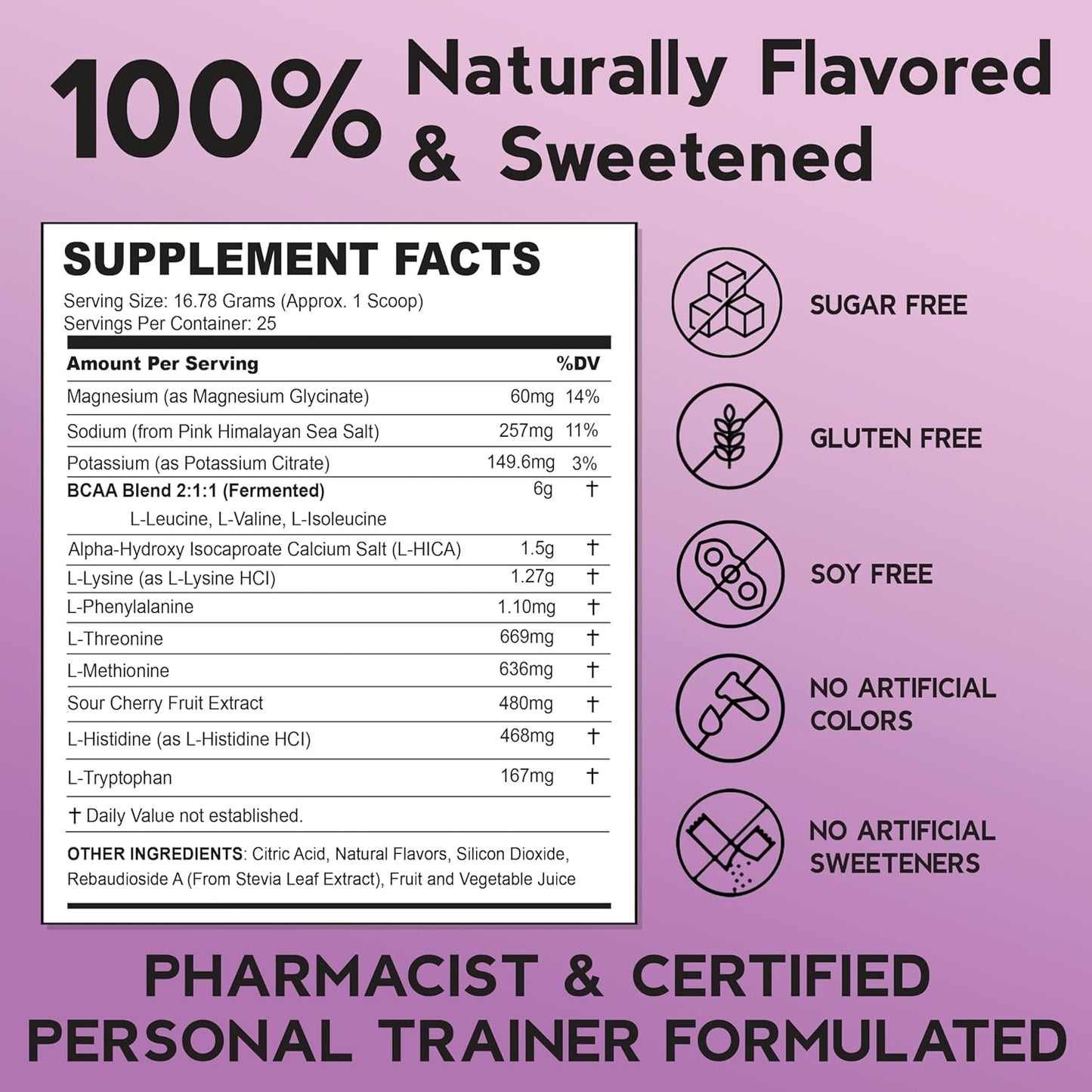 Thentic BCAA/EAA Complex Powder - 6g Fermented BCAAs, 10.3g EAAs, Hydration & Muscle Recovery Support, Gluten & Sugar Free, 25 Servings (Island Paradise)