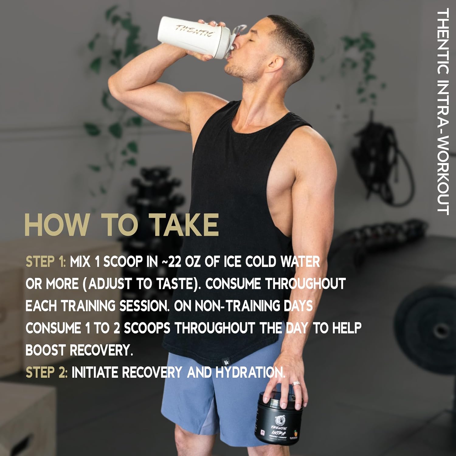 Thentic BCAA/EAA Complex Powder - 6g Fermented BCAAs, 10.3g EAAs, Hydration & Muscle Recovery Support, Gluten & Sugar Free, 25 Servings (Island Paradise)