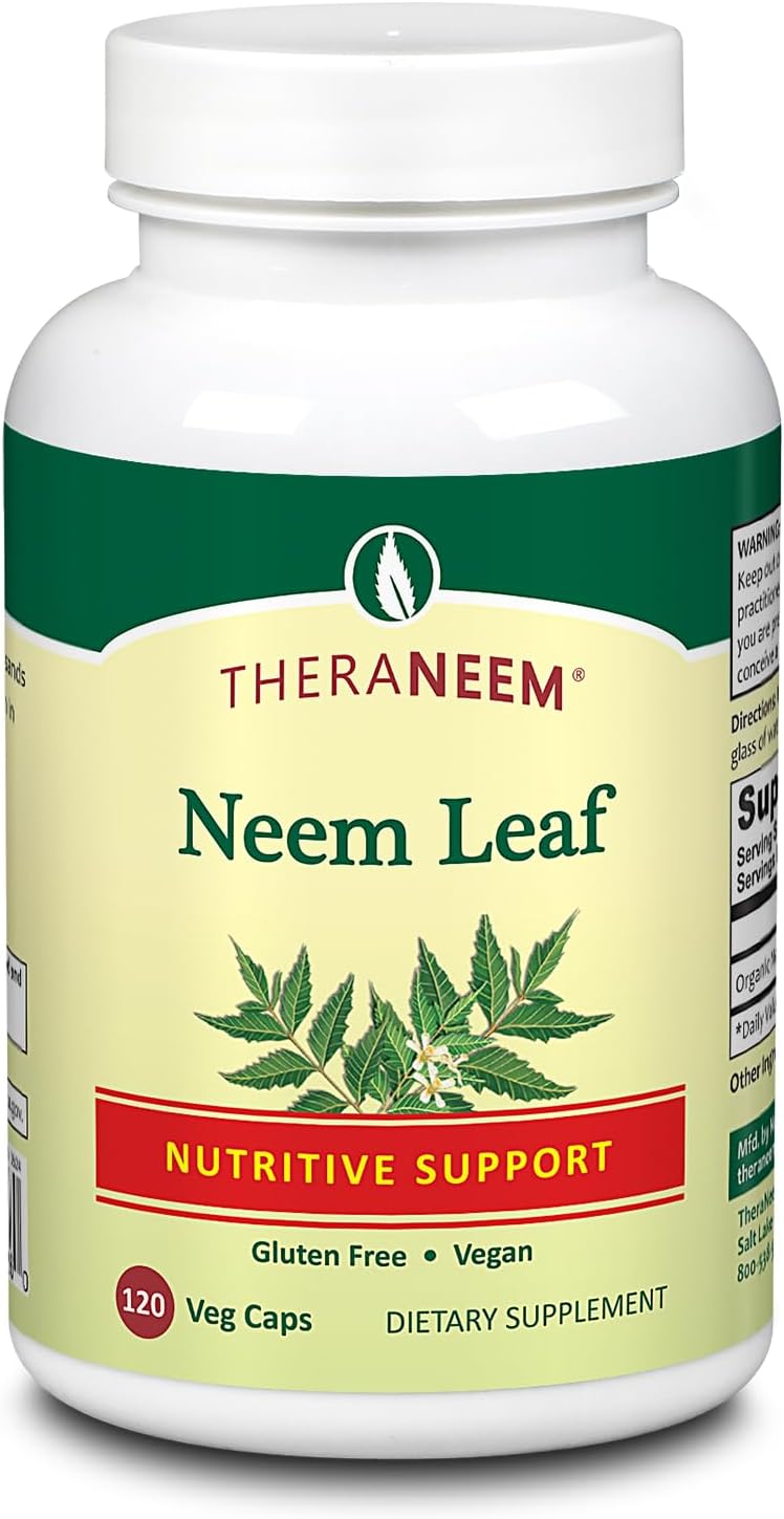 Thera Neem THERANEEM Neem Leaf Capsules - Nutritive Antioxidant Support - Vegan & Gluten Free - 120 VegCaps, 60 Day Guarantee