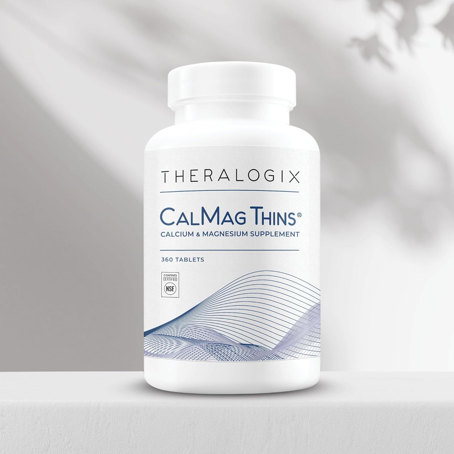 Theralogix CalMag Thins Bone Support Supplement for Women & Men - 200 mg Calcium, 50 mg Magnesium - NSF Certified - 360 Tablets