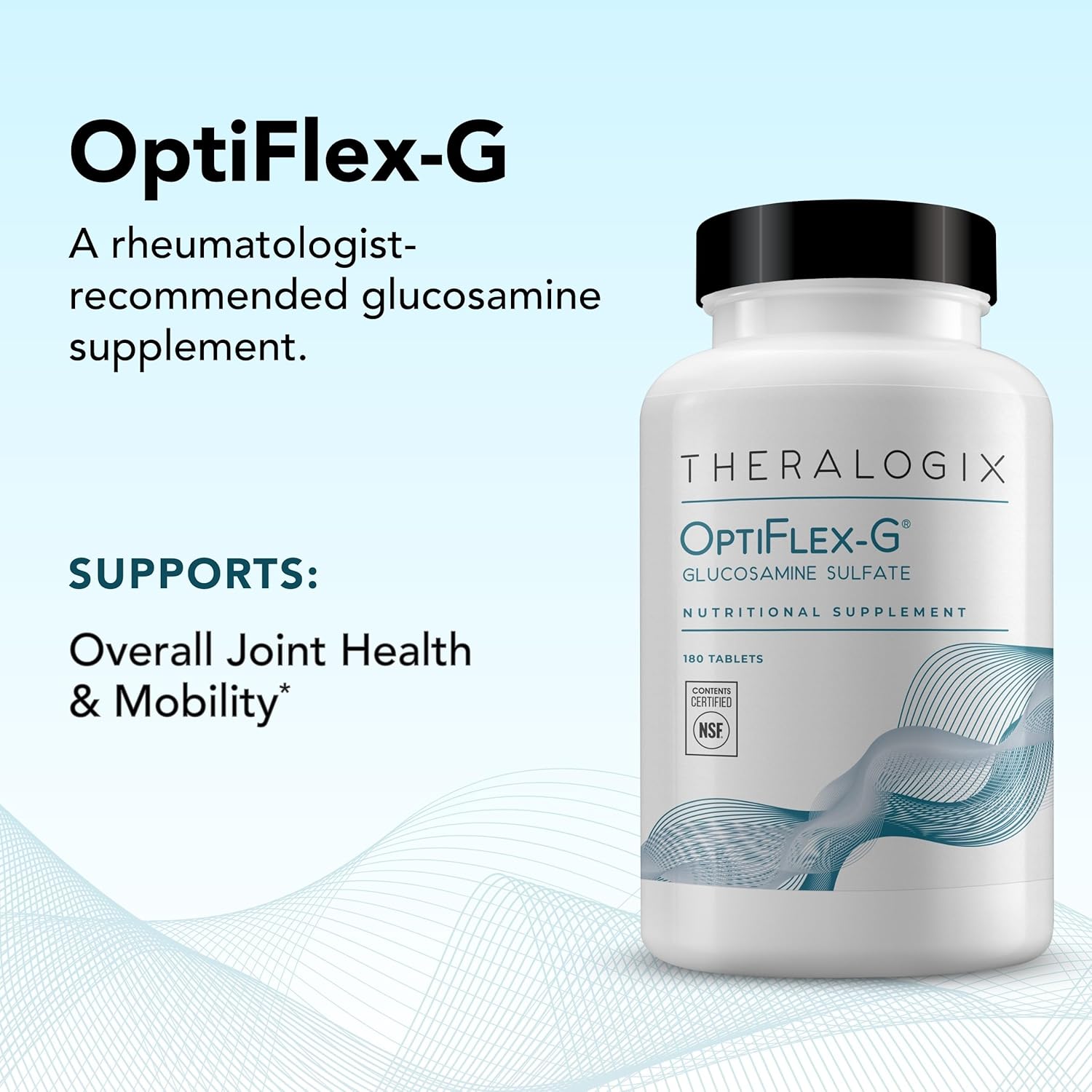 Theralogix OptiFlex-G Glucosamine Sulfate - 90-Day Supply - Joint Health Support - Men & Women - NSF Certified - 180 Tablets