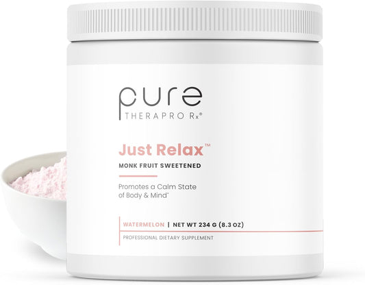 Therapro Rx Just Relax Watermelon Supplement - 60 Servings for Mood & Blood Pressure Support with Myo-inositol, Magnesium, GABA, Taurine, L-Theanine