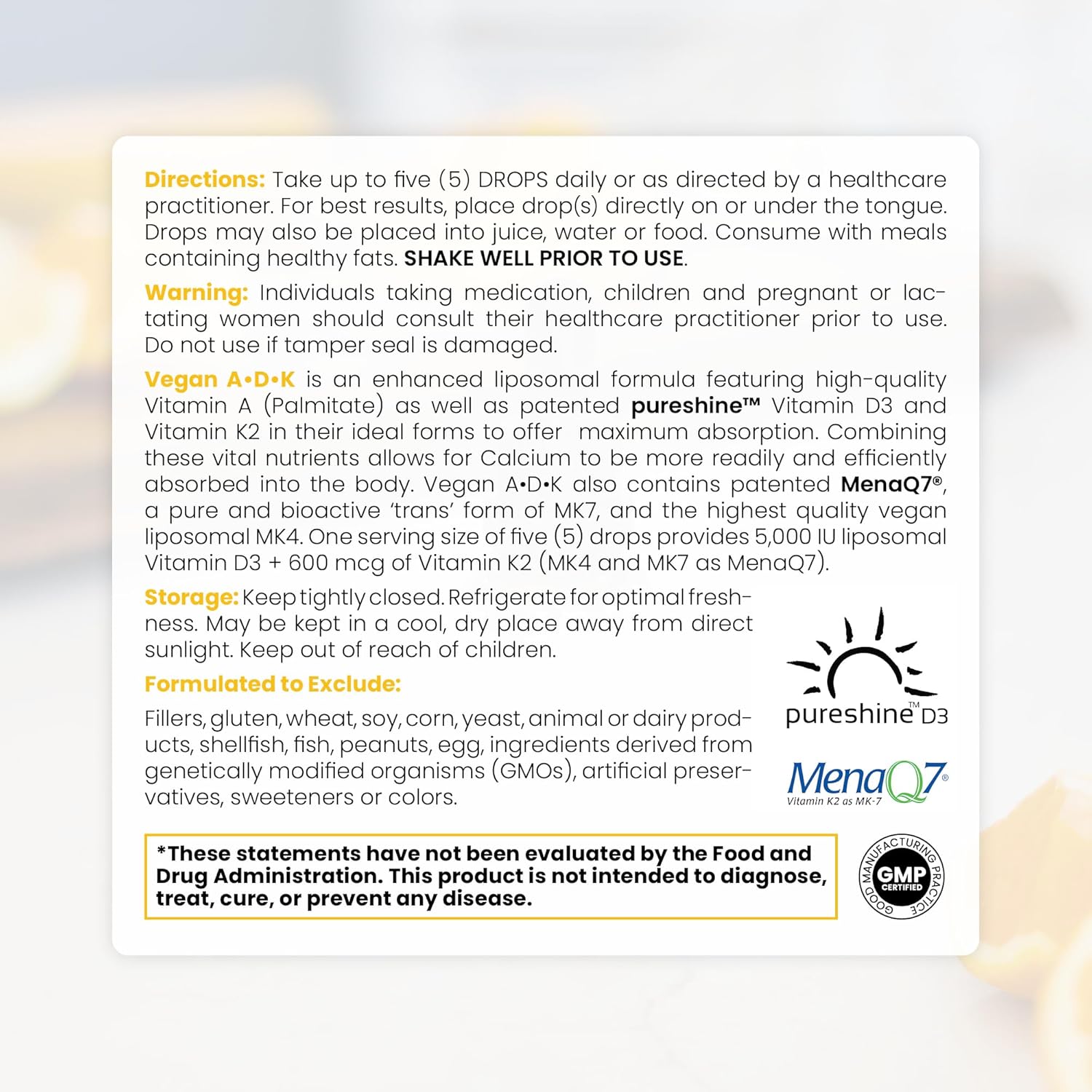 TheraPro Rx Vegan A-D-K Drops 10 Ml | Made in USA | 3 Month Supply | Immunity & Bone Health Support with Vitamin A, Liposomal D3, K2