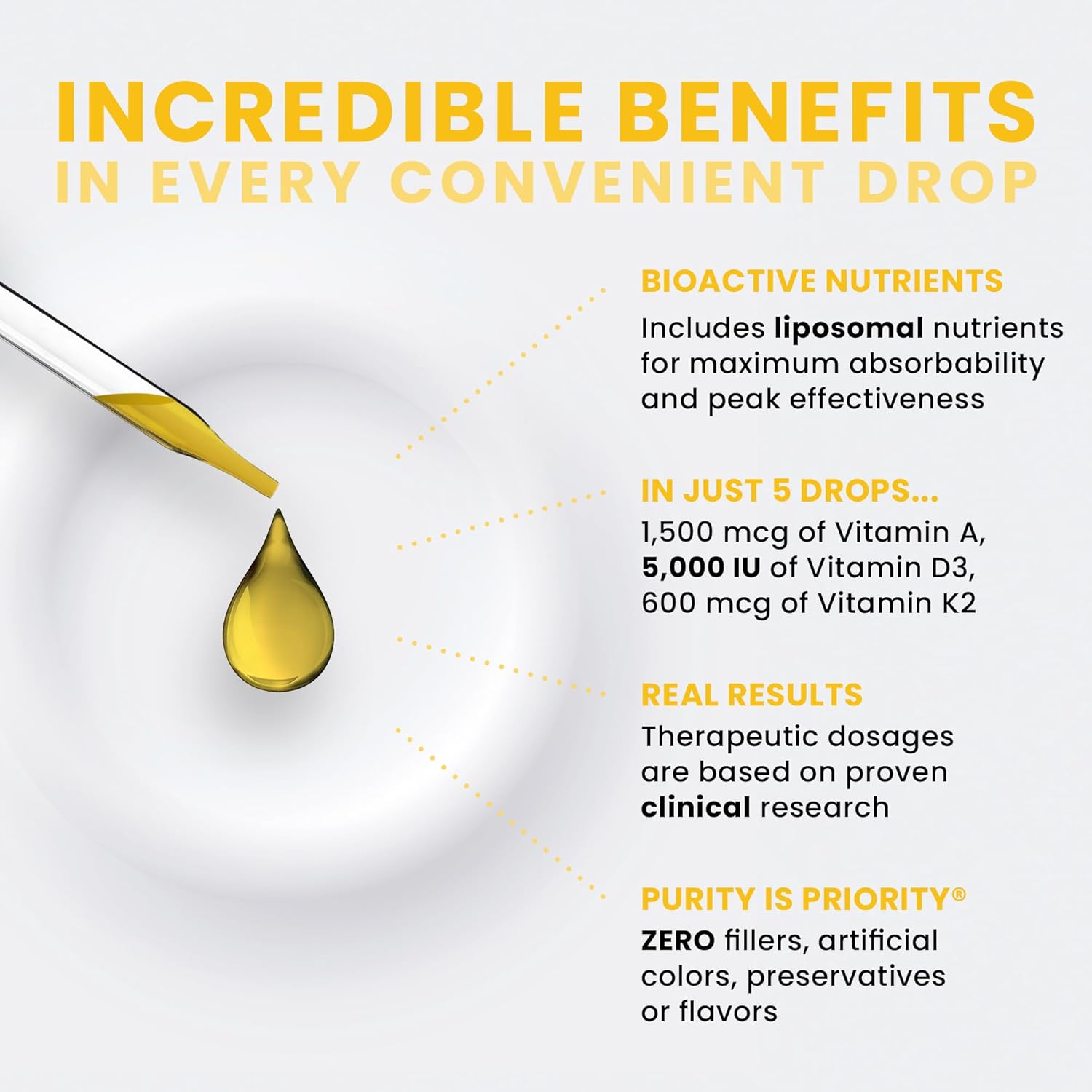 TheraPro Rx Vegan A-D-K Drops 10 Ml | Made in USA | 3 Month Supply | Immunity & Bone Health Support with Vitamin A, Liposomal D3, K2