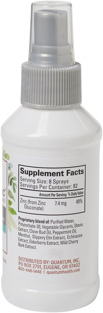 TheraZinc Oral Spray - Immune Support with Zinc for Kids & Adults - Soothing Liquid Spray for Throat Relief - 4 Oz.