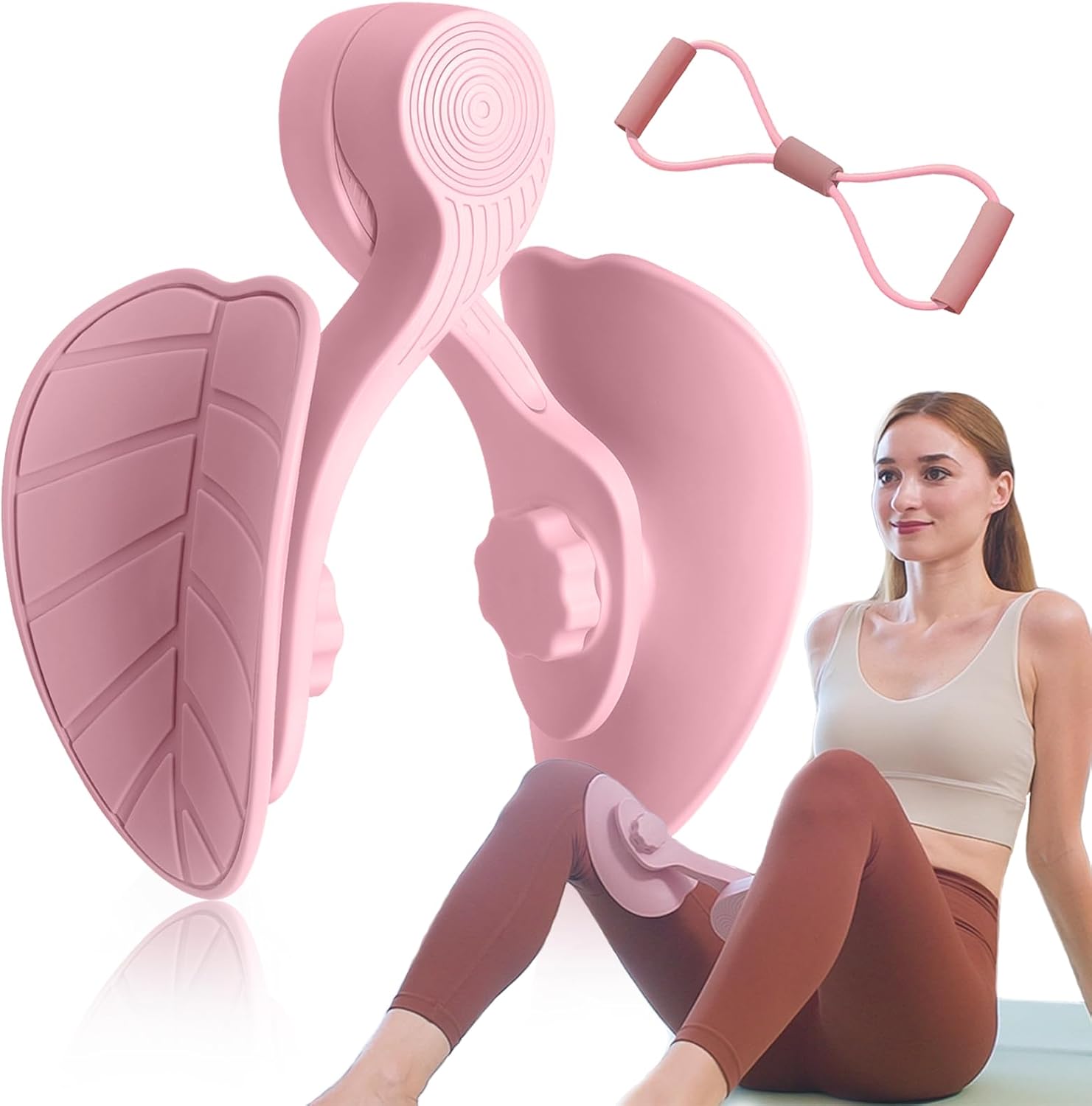 Thigh Master Exercise Equipment with Resistance Band for Women - Hip, Inner Thigh, and Pelvic Floor Trainer